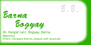 barna bogyay business card